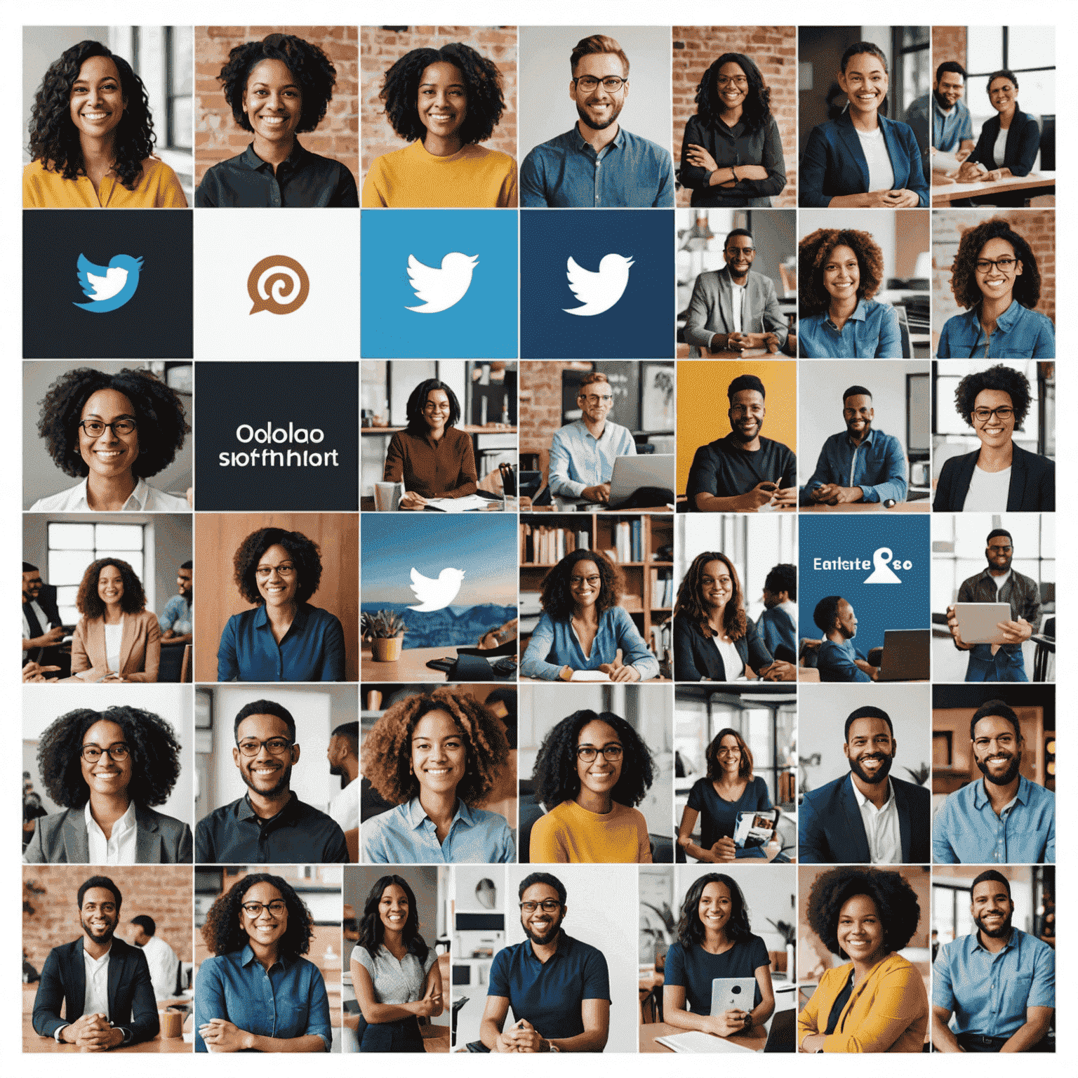 Collage of social media posts showcasing diverse employee experiences and company culture